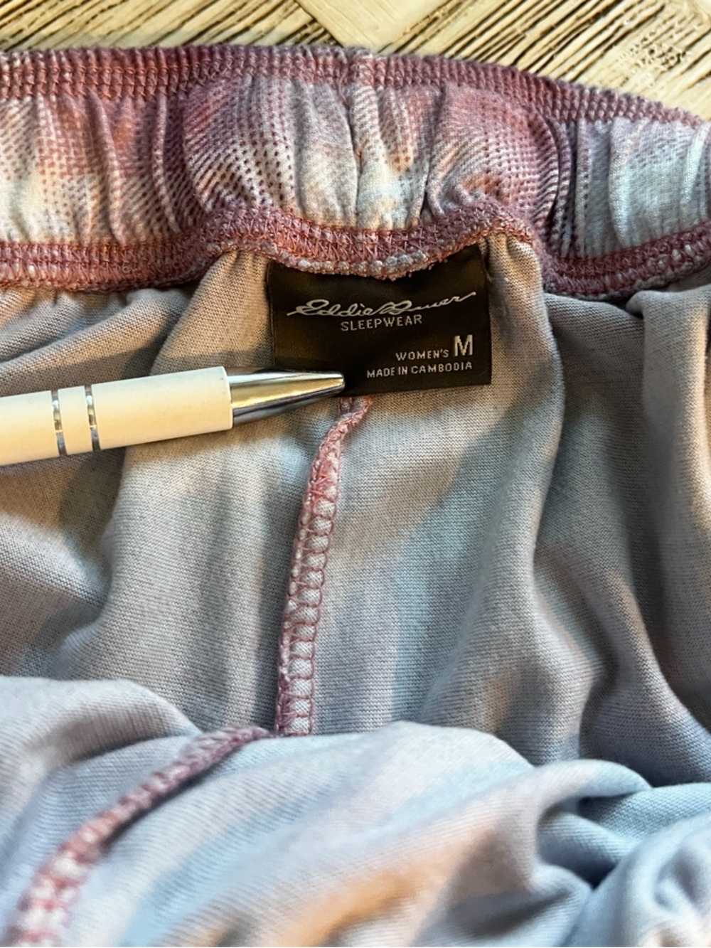 Eddie Bauer M Ultra Soft Mauve Plaid 2 Piece Pajama Set - Picture 6 of 7